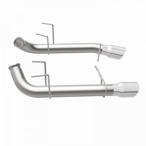 Ford Mustang Performance Exhaust - Rear - Magnaflow - Race Series Axle-Back, Dual Split Rear Exit with 4in. Polished Welded-On Double Wall Angle Cut Folded Edge Tips - `11-`12