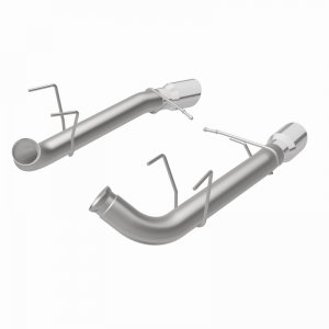 Ford Mustang Performance Exhaust - Rear - Magnaflow - Race Series Axle-Back, Dual Split Rear Exit with 4in. Polished Welded-On Double Wall Angle Cut Folded Edge Tips - `11-`12