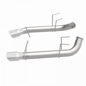 Ford Mustang Performance Exhaust - Rear - Magnaflow - Race Series Axle-Back, Dual Split Rear Exit with 4in. Polished Welded-On Double Wall Angle Cut Folded Edge Tips - `11-`12