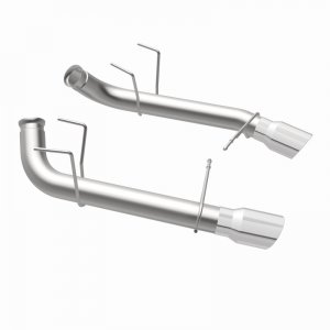 Ford Mustang Performance Exhaust - Rear - Magnaflow - Race Series Axle-Back, Dual Split Rear Exit with 4in. Polished Welded-On Double Wall Angle Cut Folded Edge Tips - `11-`12