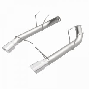 Ford Mustang Performance Exhaust - Rear - Magnaflow - Race Series Axle-Back, Dual Split Rear Exit with 4in. Polished Welded-On Double Wall Angle Cut Folded Edge Tips - `11-`12