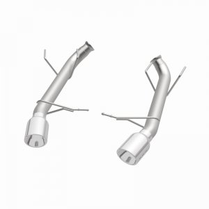 Ford Mustang Performance Exhaust - Rear - Magnaflow - Axle Back, Race Series, Dual Split Rear Exit, 4in. Polished Welded-On Double Wall Angle Cut Rolled Edge Tips - `11-`12