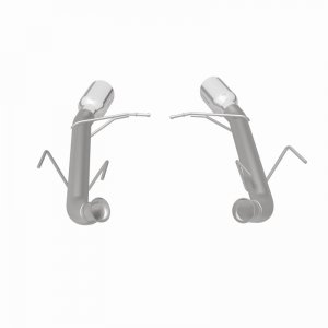 Ford Mustang Performance Exhaust - Rear - Magnaflow - Axle Back, Race Series, Dual Split Rear Exit, 4in. Polished Welded-On Double Wall Angle Cut Rolled Edge Tips - `11-`12
