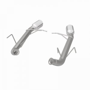 Ford Mustang Performance Exhaust - Rear - Magnaflow - Axle Back, Race Series, Dual Split Rear Exit, 4in. Polished Welded-On Double Wall Angle Cut Rolled Edge Tips - `11-`12