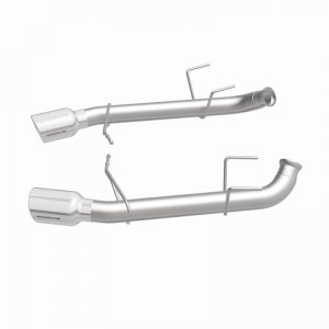 Ford Mustang Performance Exhaust - Rear - Magnaflow - Axle Back, Race Series, Dual Split Rear Exit, 4in. Polished Welded-On Double Wall Angle Cut Rolled Edge Tips - `11-`12