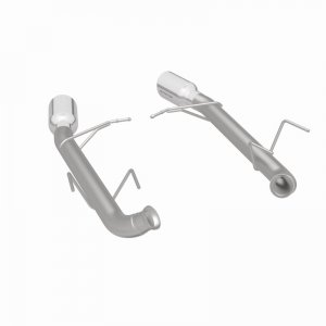 Ford Mustang Performance Exhaust - Rear - Magnaflow - Axle Back, Race Series, Dual Split Rear Exit, 4in. Polished Welded-On Double Wall Angle Cut Rolled Edge Tips - `11-`12
