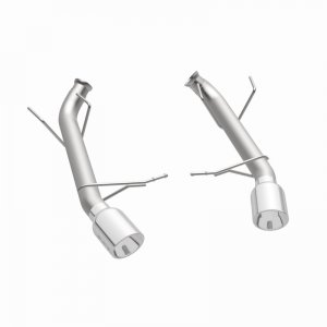 Ford Mustang Performance Exhaust - Rear - Magnaflow - Axle Back, Race Series, Dual Split Rear Exit, 4in. Polished Welded-On Double Wall Angle Cut Rolled Edge Tips - `11-`12