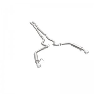 Ford Mustang Performance Exhaust - Dual Split Rear - Magnaflow - Cat Back, Competition, 2.5in, Dual Split Polished 4.5in Tips - Polished - `15-`17