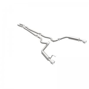 Ford Mustang Performance Exhaust - Dual Split Rear - Magnaflow - Cat Back, Competition, 2.5in, Dual Split Polished 4.5in Tips - Polished - `15-`17
