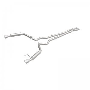 Ford Mustang Performance Exhaust - Dual Split Rear - Magnaflow - Cat Back, Competition, 2.5in, Dual Split Polished 4.5in Tips - Polished - `15-`17
