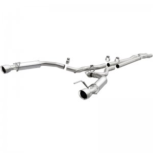 Ford Mustang Performance Exhaust - Dual Split Rear - Magnaflow - Cat Back, Competition, 2.5in, Dual Split Polished 4.5in Tips - Polished - `15-`17