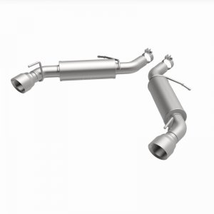 Chevrolet Camaro Performance Exhaust - Rear - Magnaflow - Axle Back, Dual Split Rear, 4.5in. Polished Welded-On Double Wall Angle Cut Folded Edge tips - Polished - `16-`24