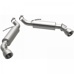Chevrolet Camaro Performance Exhaust - Rear - Magnaflow - Axle Back, Dual Split Rear, 4.5in. Polished Welded-On Double Wall Angle Cut Folded Edge tips - Polished - `16-`24