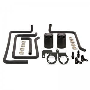Nissan 370Z Baffled Oil Catch Can Kit - Mishimoto - Direct Fit - Black - `09-`20