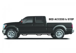 Toyota Tacoma Nerf Step - Wheel-to-Wheel with Bed Access - N-Fab - 2in Main Tube Diameter, 3 Steps per Side - Textured Black - `16-`23