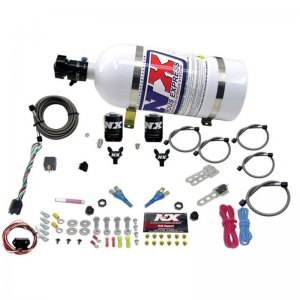 Nissan 370Z Nitrous Oxide Injection System Kit - Nitrous Express - Dual Nozzle (35-150HP) w/10lb Bottle - `03-`18