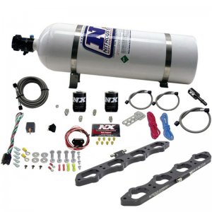 Ford Mustang Nitrous Oxide Injection System Kit - Nitrous Express - Wet Direct Port Plate System - Black - 2018