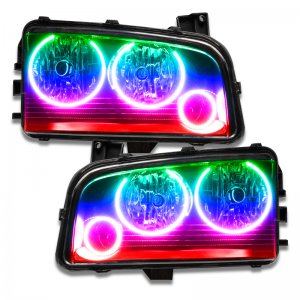 Dodge Charger Headlight Halo Kit - ORACLE Lighting - Triple Ring - ColorSHIFT - `05-`10