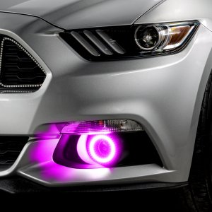 Ford Mustang Fog Light Halo Kit - ORACLE Lighting - Dynamic ColorSHIFT Surface Mount - `15-`17