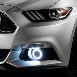 Ford Mustang Fog Light Halo Kit - ORACLE Lighting - WP LED Projector - ColorSHIFT - `15-`20