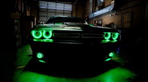 Dodge Challenger Fog Light Halo Kit - ORACLE Lighting - Waterproof LED, Surface Mount, ColorSHIFT - ColorSHIFT - `15-`23