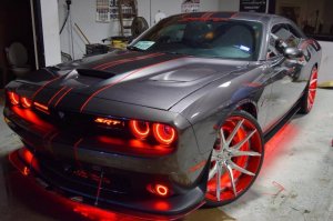 Dodge Challenger Fog Light Halo Kit - ORACLE Lighting - Waterproof LED, Surface Mount, ColorSHIFT - ColorSHIFT - `15-`23