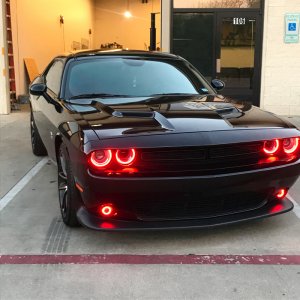 Dodge Challenger Fog Light Halo Kit - ORACLE Lighting - Waterproof LED, Surface Mount, ColorSHIFT - ColorSHIFT - `15-`23