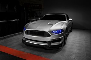 Ford Mustang Headlight Kit w/ Halos - ORACLE Lighting - Dynamic DRL w/ Sequential Turn Signal - ColorSHIFT - `18-`21