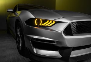 Ford Mustang Headlight Kit w/ Halos - ORACLE Lighting - Dynamic DRL w/ Sequential Turn Signal - ColorSHIFT - `18-`21