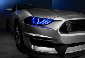 Ford Mustang Headlight Kit w/ Halos - ORACLE Lighting - Dynamic DRL w/ Sequential Turn Signal - ColorSHIFT - `18-`21
