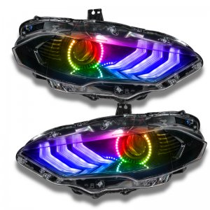Ford Mustang Headlight Kit w/ Halos - ORACLE Lighting - Dynamic DRL w/ Sequential Turn Signal - ColorSHIFT - `18-`21