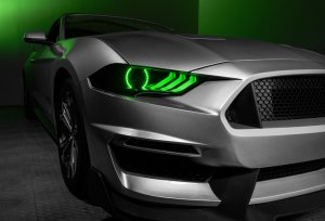 Ford Mustang Headlight Kit w/ Halos - ORACLE Lighting - Dynamic DRL w/ Sequential Turn Signal - ColorSHIFT - `18-`21