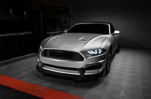 Ford Mustang Headlight Kit w/ Halos - ORACLE Lighting - Dynamic DRL w/ Sequential Turn Signal - ColorSHIFT - `18-`21