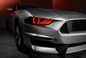 Ford Mustang Headlight Kit w/ Halos - ORACLE Lighting - Dynamic DRL w/ Sequential Turn Signal - ColorSHIFT - `18-`21