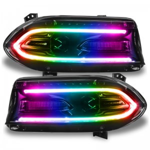 Dodge Charger Headlight DRL Upgrade Kit - ORACLE Lighting - ColorSHIFT RGB+W DRL - ColorSHIFT RGB+W - `15-`19