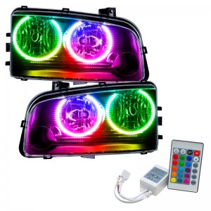 Dodge Charger Headlight Assemblies - ORACLE Lighting - ColorSHIFT w/ Simple Controller - `05-`10