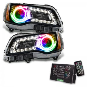 Chrysler 300C Headlight Assembly - ORACLE Lighting - SMD Pre-Assembled Non-HID with ColorSHIFT 2.0 Controller - Black - `11-`14