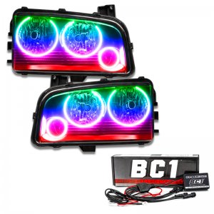 Dodge Charger Headlight Assemblies - ORACLE Lighting - Triple Halo - ColorSHIFT w/ BC1 Control - `05-`10