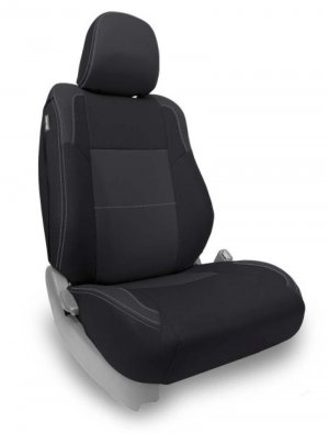 Toyota Tacoma Front Seat Covers - PRP Seats - TRD/Sport Edition - Black with Red Stitching - `12-`15