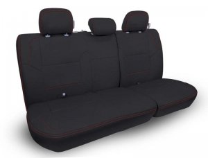 Toyota Tacoma SR/SR5 Rear Bench Cover - PRP Seats - Double Cab - Black with Red Stitching - `12-`15