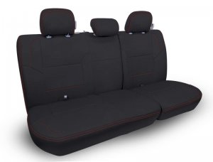Toyota Tacoma SR/SR5 Rear Bench Cover - PRP Seats - Double Cab - Black with Red Stitching - `12-`15