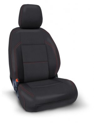 Toyota Tacoma SR/SR5 Front Seat Covers - PRP Seats - Black with Red Stitching - `16-`23