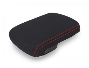 Toyota Tacoma Center Console Cover - PRP Seats - Black with Red Stitching - `12-`15