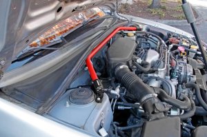 Subaru WRX Strut Brace - Front - Perrin Performance - Red - `02-`07