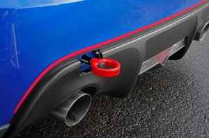 Subaru BRZ Tow Hook Kit - Rear - Perrin Performance - Red - `13-`25