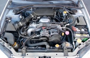 Subaru Forester Strut Brace - Front - Perrin Performance - Black - `04-`08