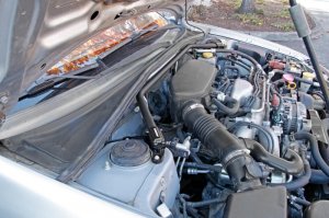 Subaru Forester Strut Brace - Front - Perrin Performance - Black - `04-`08