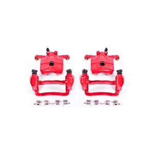 Subaru Impreza Brake Calipers - Rear - PowerStop - Red Powder Coated, Floating Caliper with Bracket - Red - `03-`07