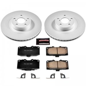 Subaru Impreza Brake Kit - Front - PowerStop - Genuine Geomet Coated Rotors + Z17 Low-Dust Ceramic Pads - `06-`07