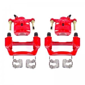 Subaru Impreza Brake Calipers - Rear - PowerStop - Red Powder Coated - Red - `08-`14